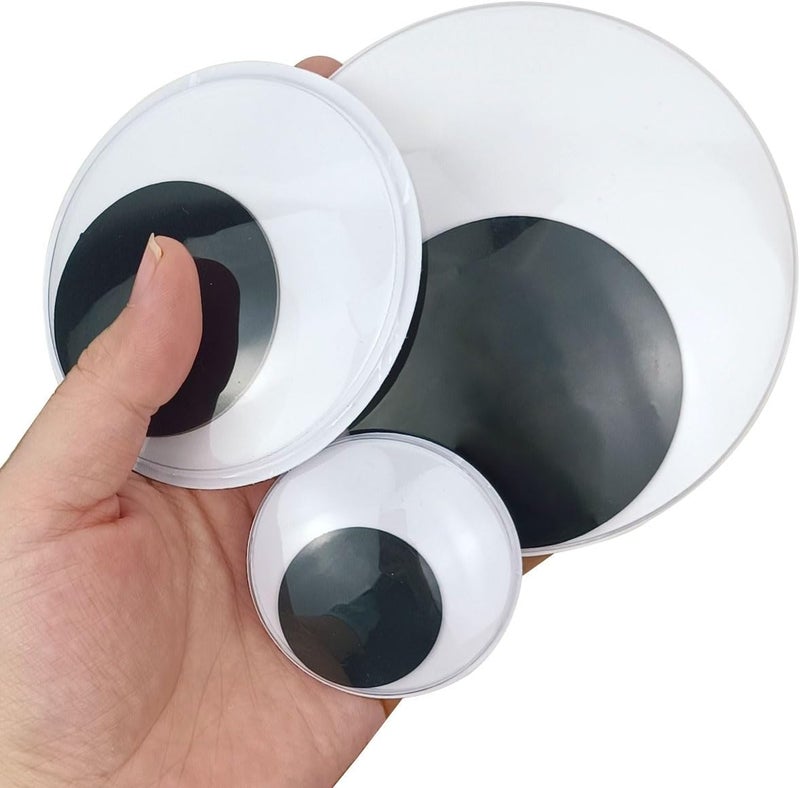 FKEYTO Wiggle Googly Eyes with Self Adhesive Large Black Plastic Eyes for Crafts (2 Inch 3 Inch 4 Inch) - Image 2